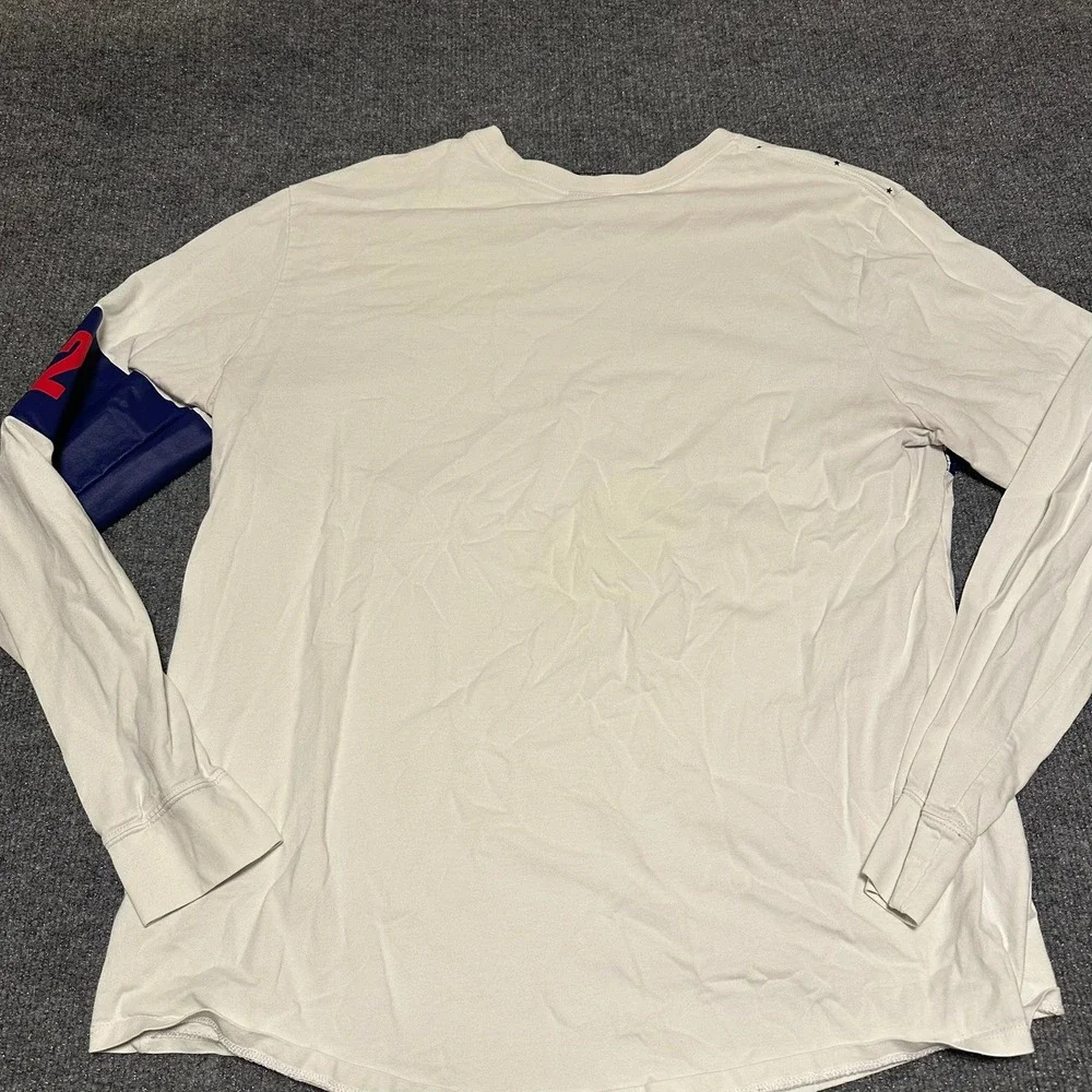Jordan Mens Long Sleeve Stars and Stripes Graphic T-Shirt XL White Navy 1992